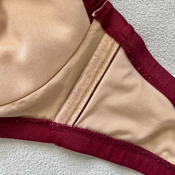 FINAL SALE $9 // J. CREW Burgundy Bikini Top No Underwire Push-Up - Picture 8 of 14
